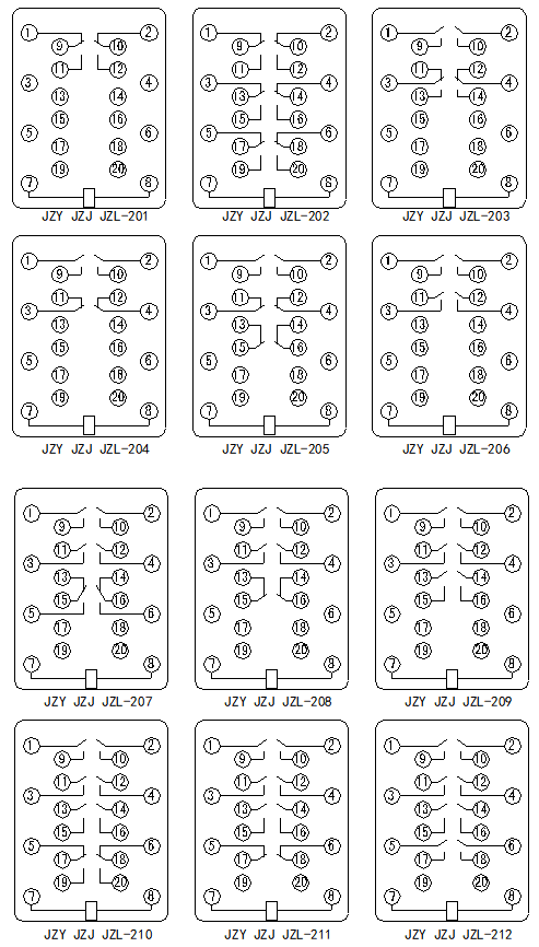 JZ□-200系列靜態(tài)中間繼電器接線圖