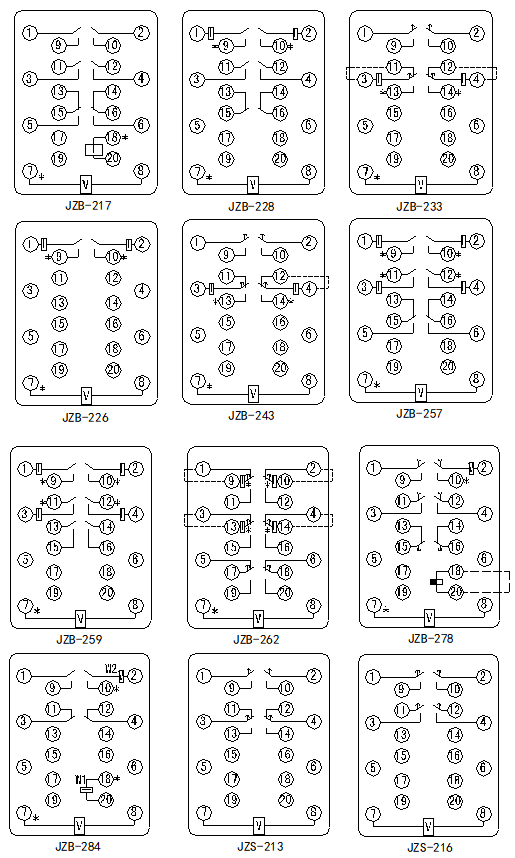 JZ□-200系列靜態(tài)中間繼電器接線圖